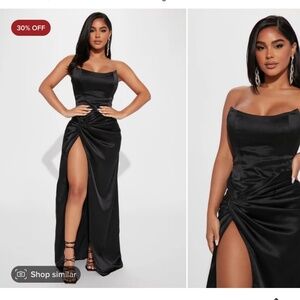 Satin slit dress